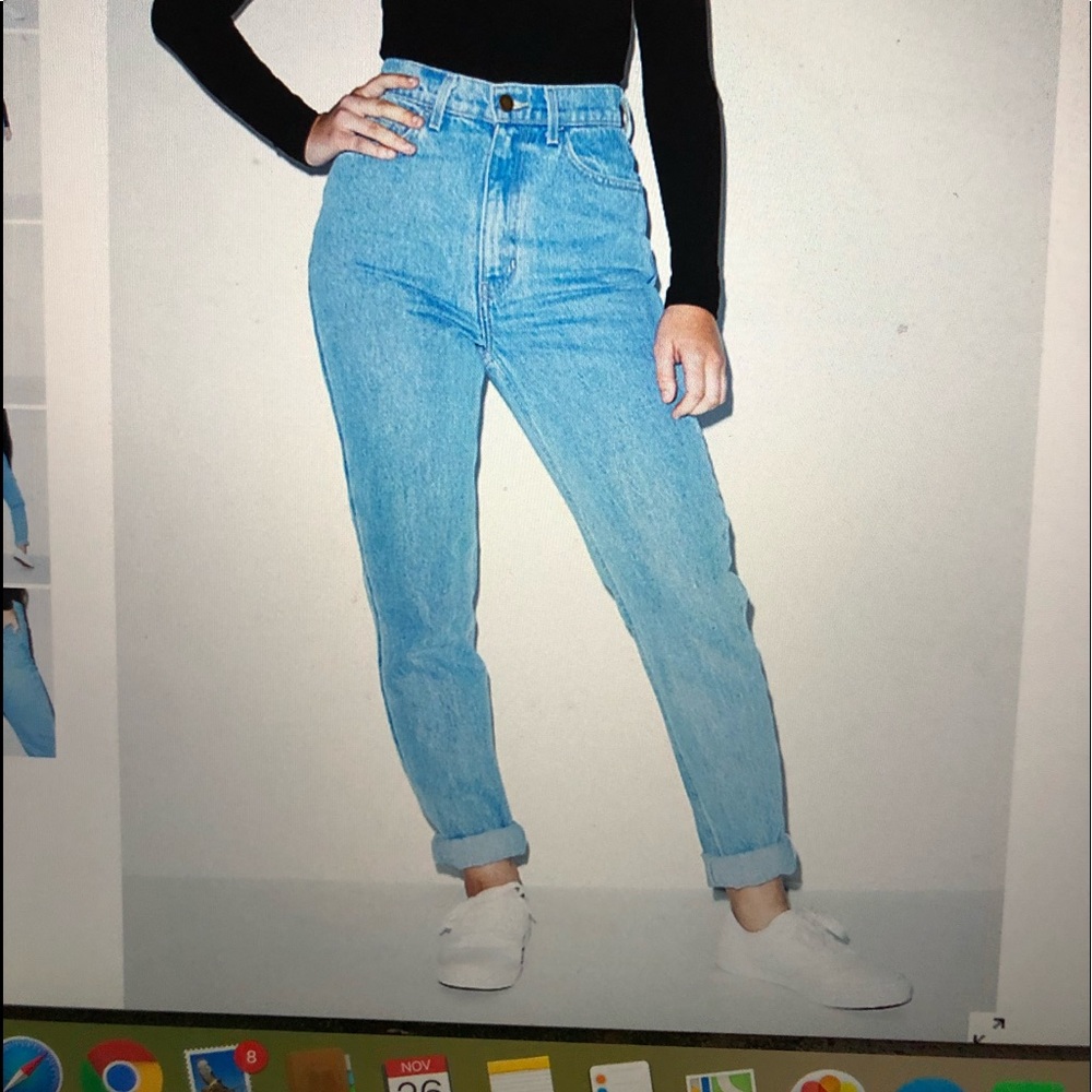 Light wash high waisted mom jeans